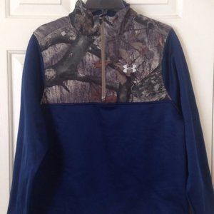 Under Armour Caliber 1/4 Zip Fleece Pullover Sweatshirt Mossy Oak Treestand Camo